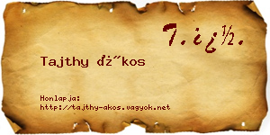 Tajthy Ákos névjegykártya